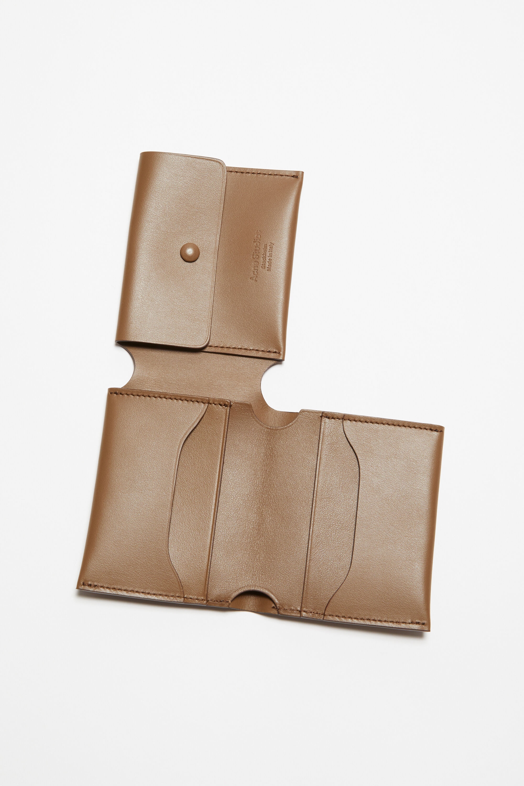 Leather trifold wallet - Camel brown - 6