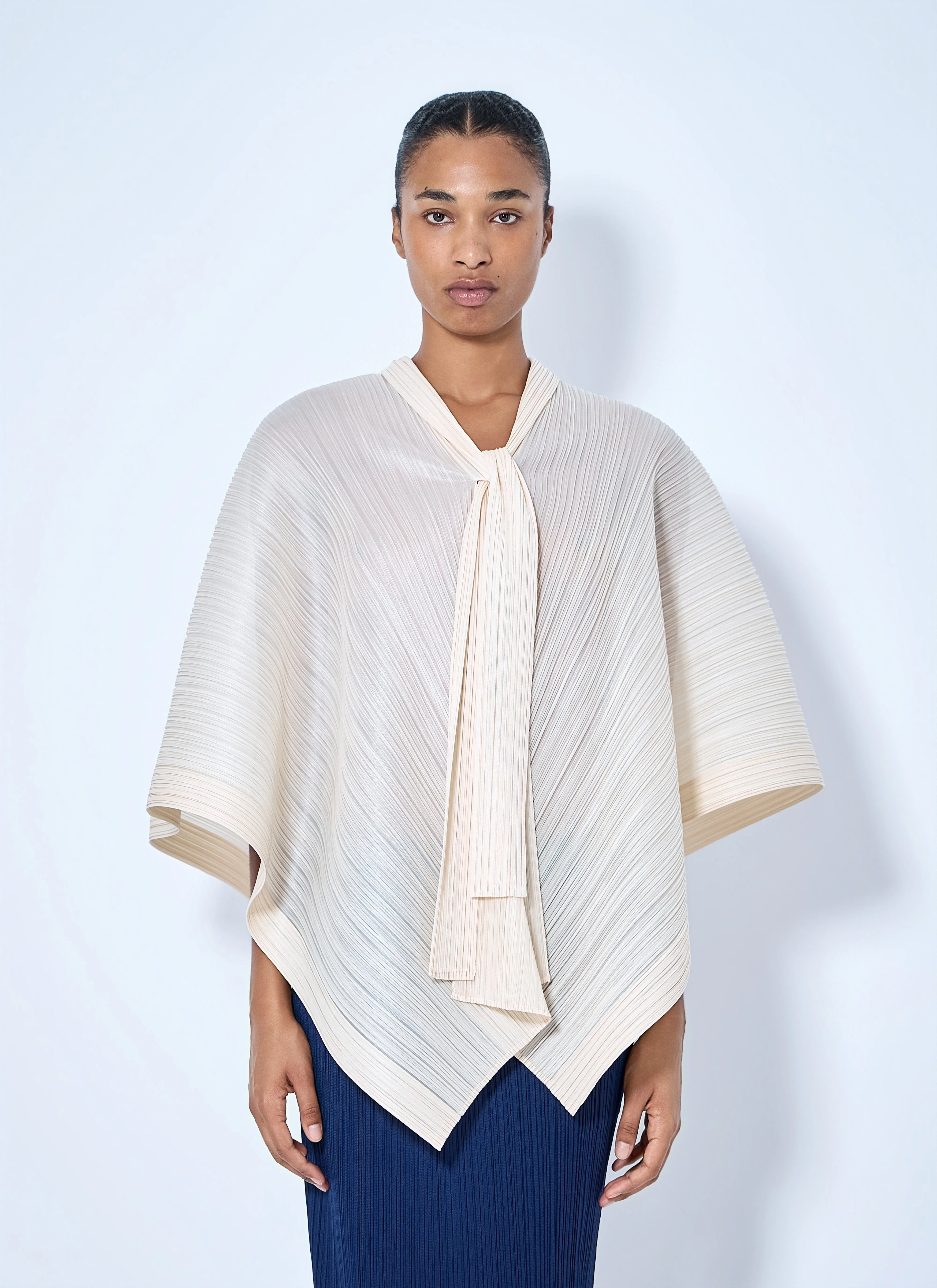 Pleats Please Issey Miyake Women Pleated Cape Blouse - 1