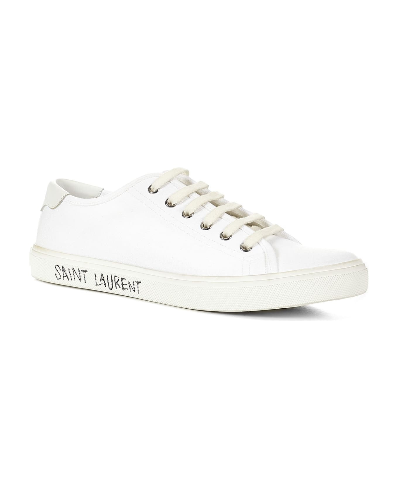 White Canvas Malib Sneakers - 4