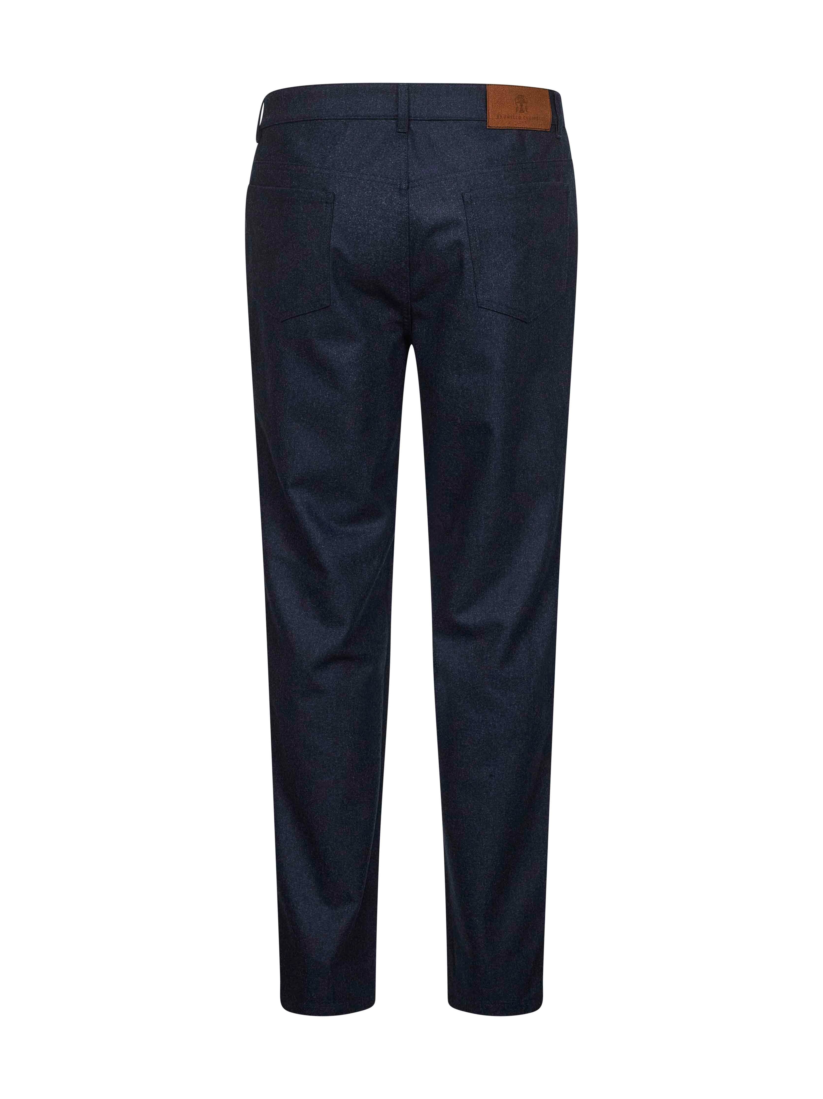 Blue virgin wool flannel trousers - 2