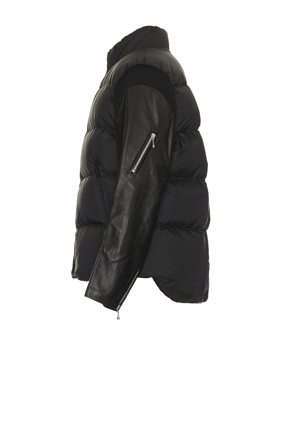Leather Sleeve Puffer Blouson - 3
