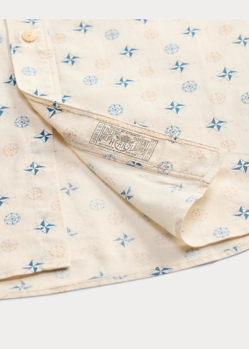Nautical-Print Linen-Cotton Workshirt 4