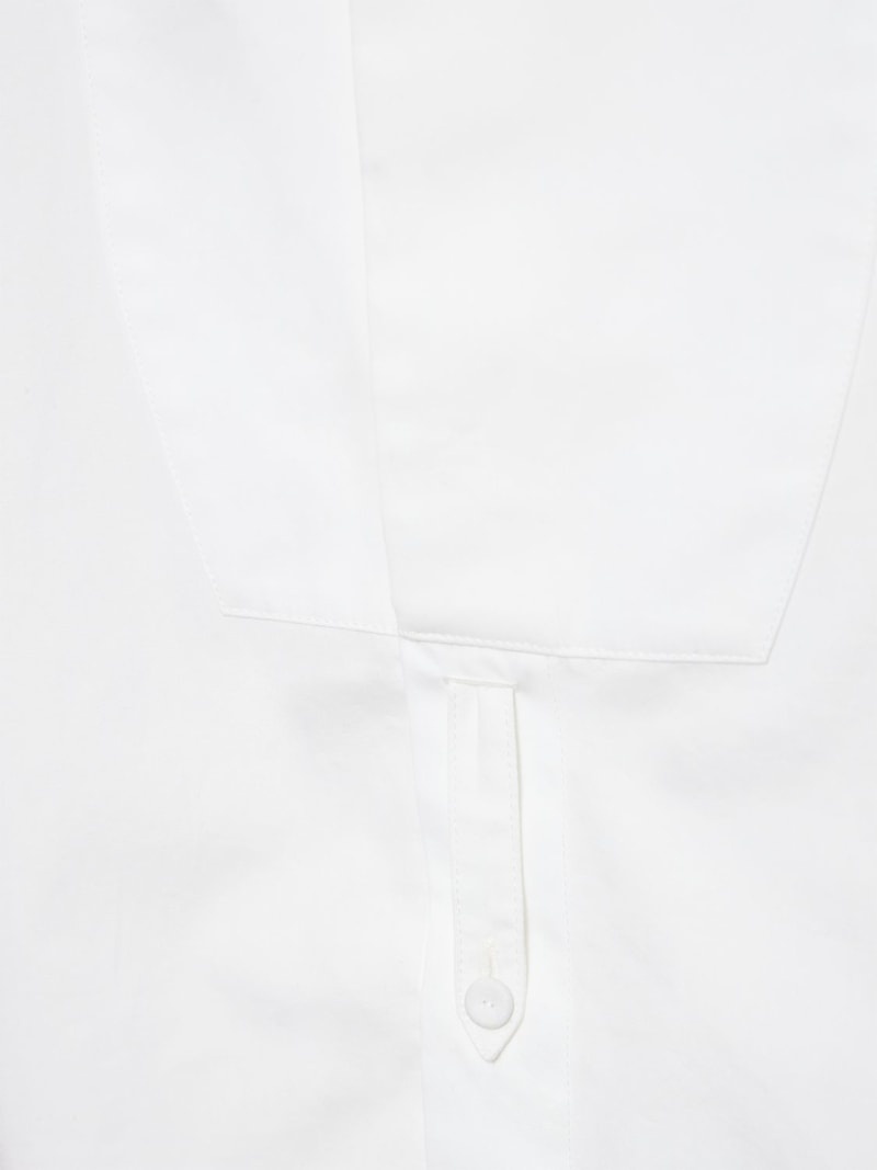 Cotton poplin oversized plastron shirt - 4