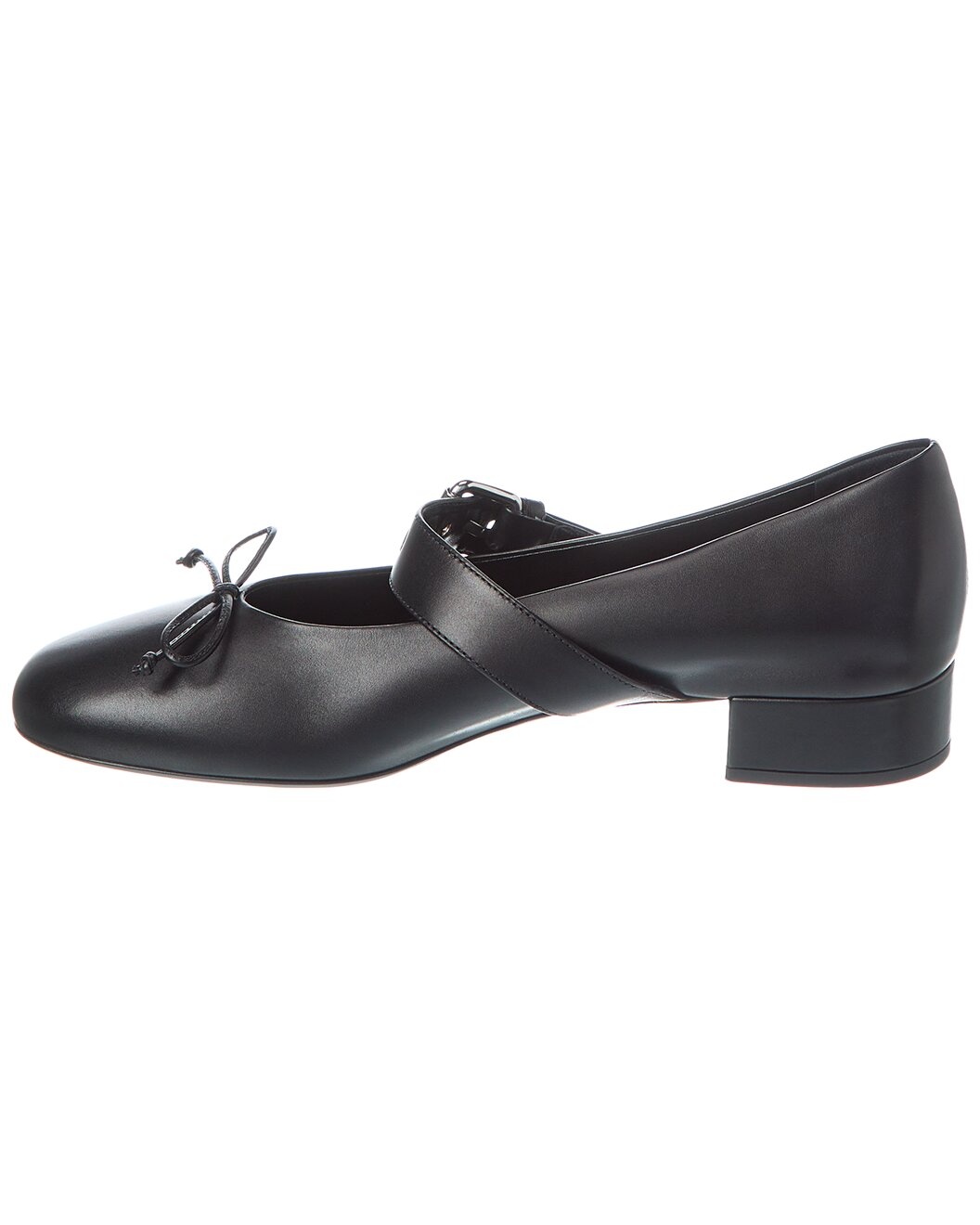 Miu Miu Logo Leather Flat - 2