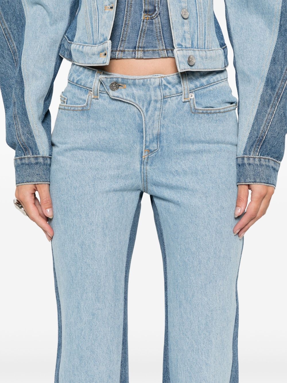 bi-color straight-leg jeans - 5