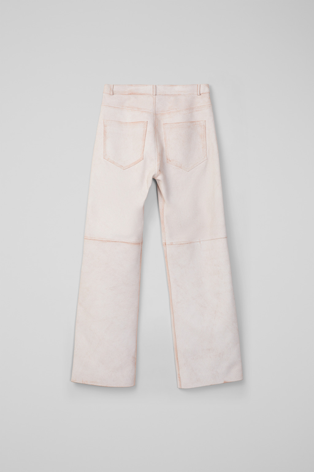 White cracked leather trousers - 3