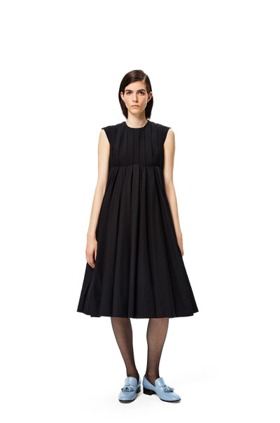 Loewe Pleated midi dress in cotton outlook