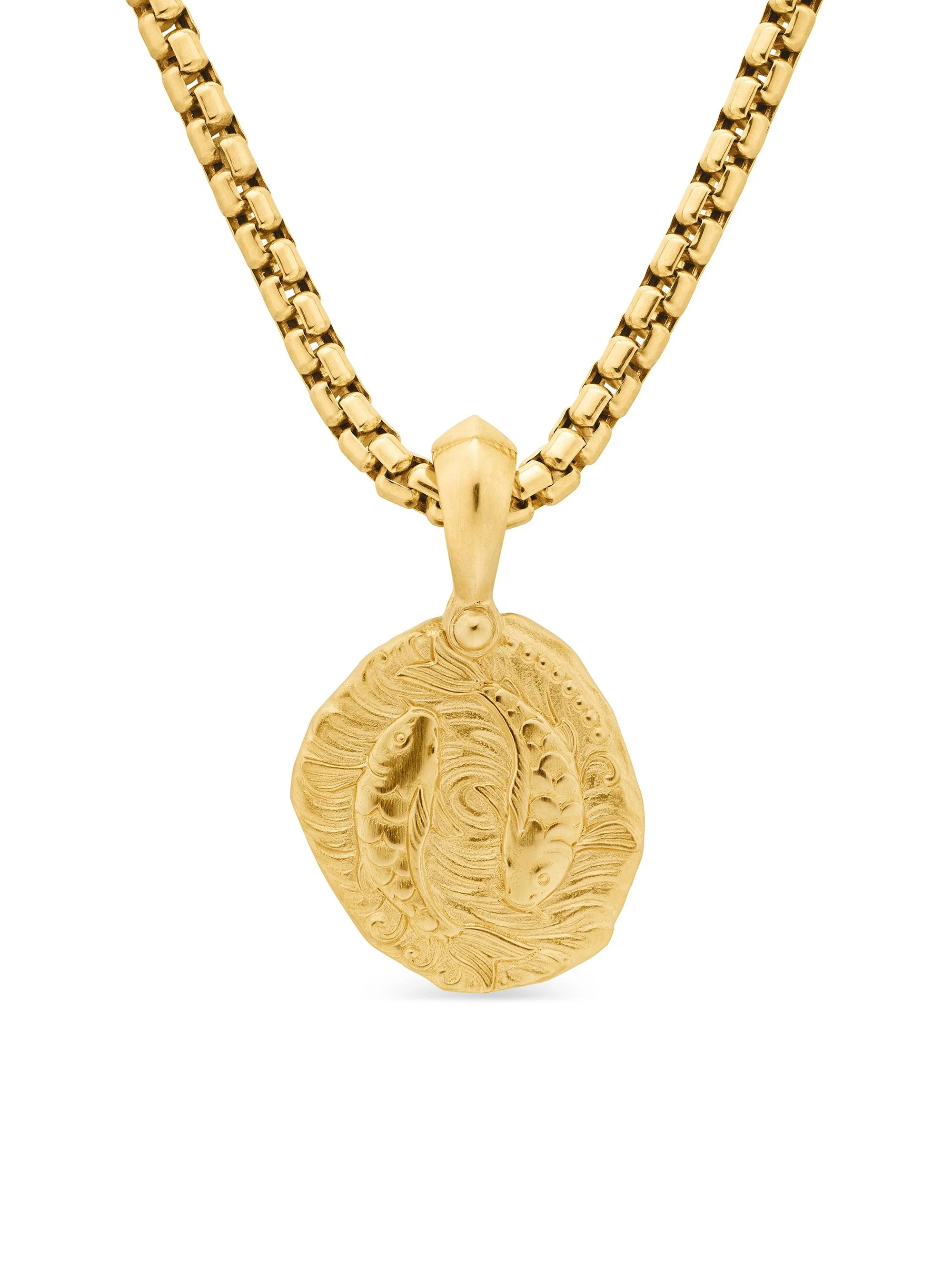 Men's Pisces Amulet in 18K Yellow Gold - Gold - 1