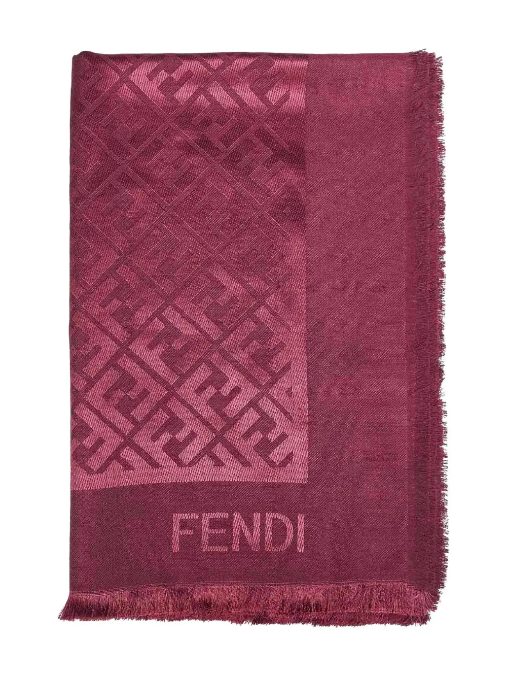 jacquard fringed scarf - 1