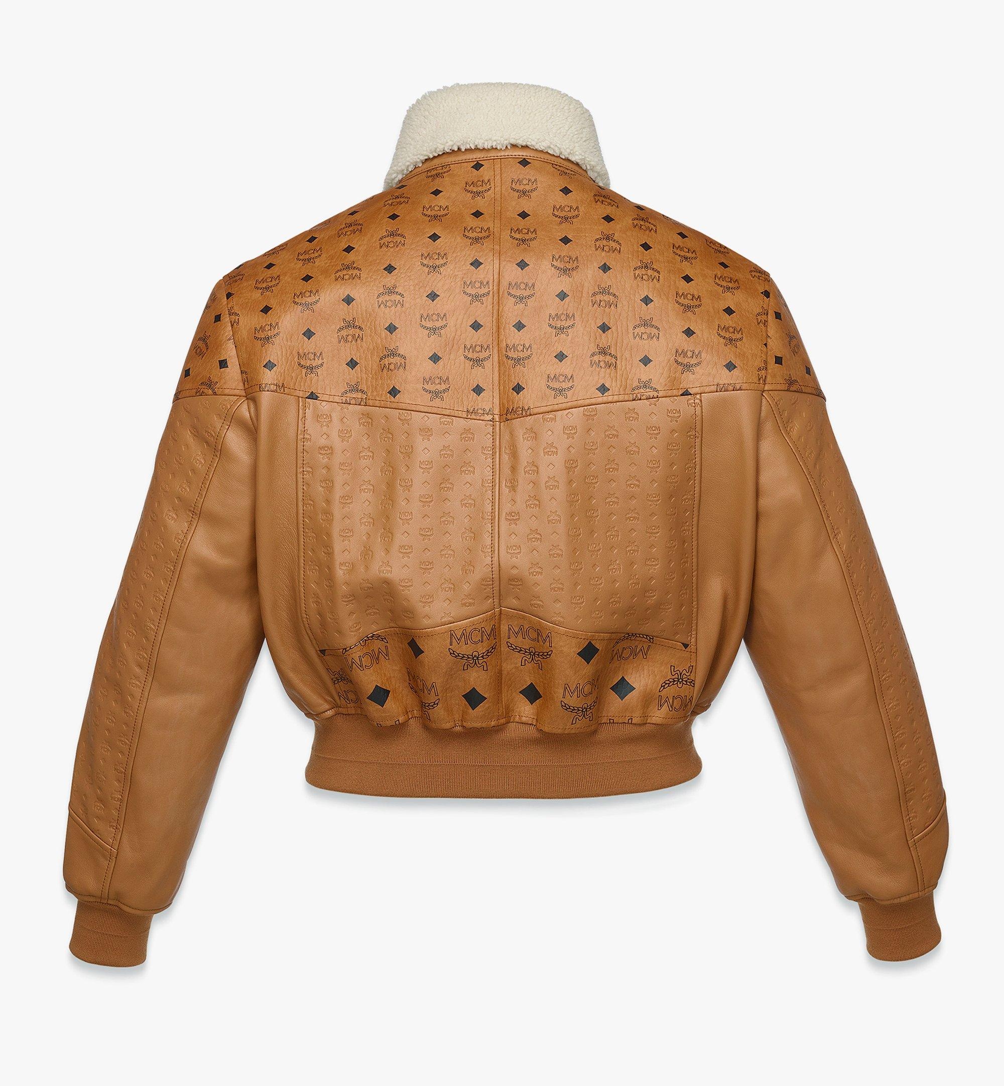 Shearling Bomber Jacket in Visetos Leather Mix - 3