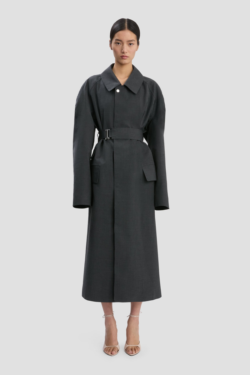 Victoria Beckham Victoria Beckham X Mackintosh Belted Trench In Charcoal outlook