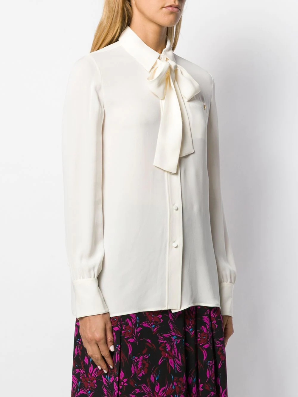 V hardware pussy bow blouse - 3