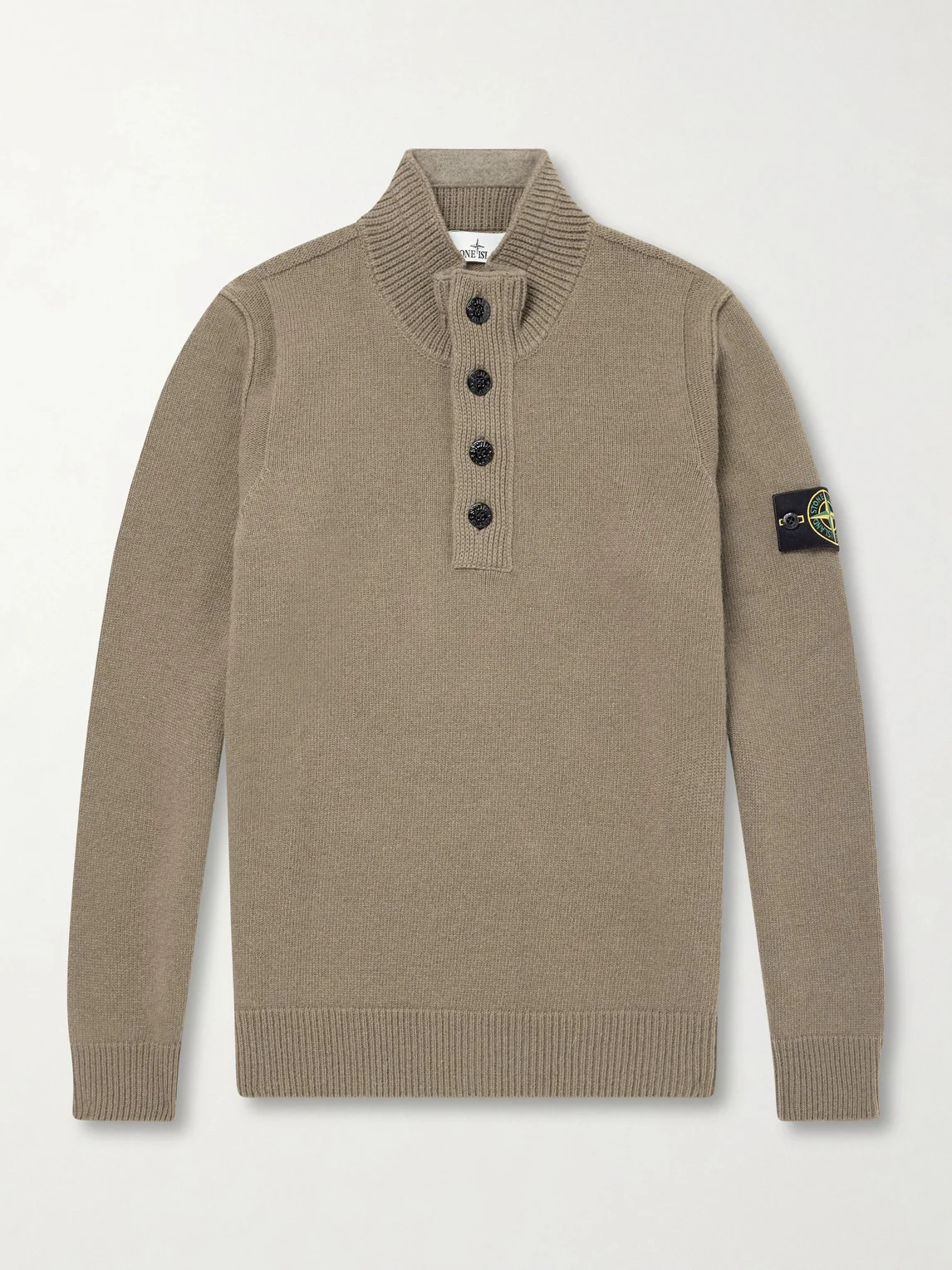 Virgin Wool-Blend Polo Sweater - 1