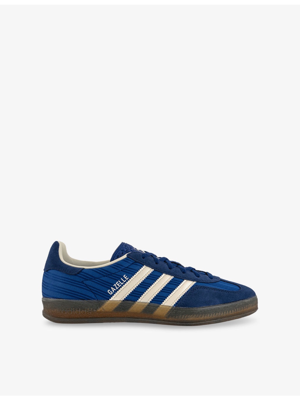 Gazelle Indoor Pinstriped Satin and Suede Low-Top Trainers - 1