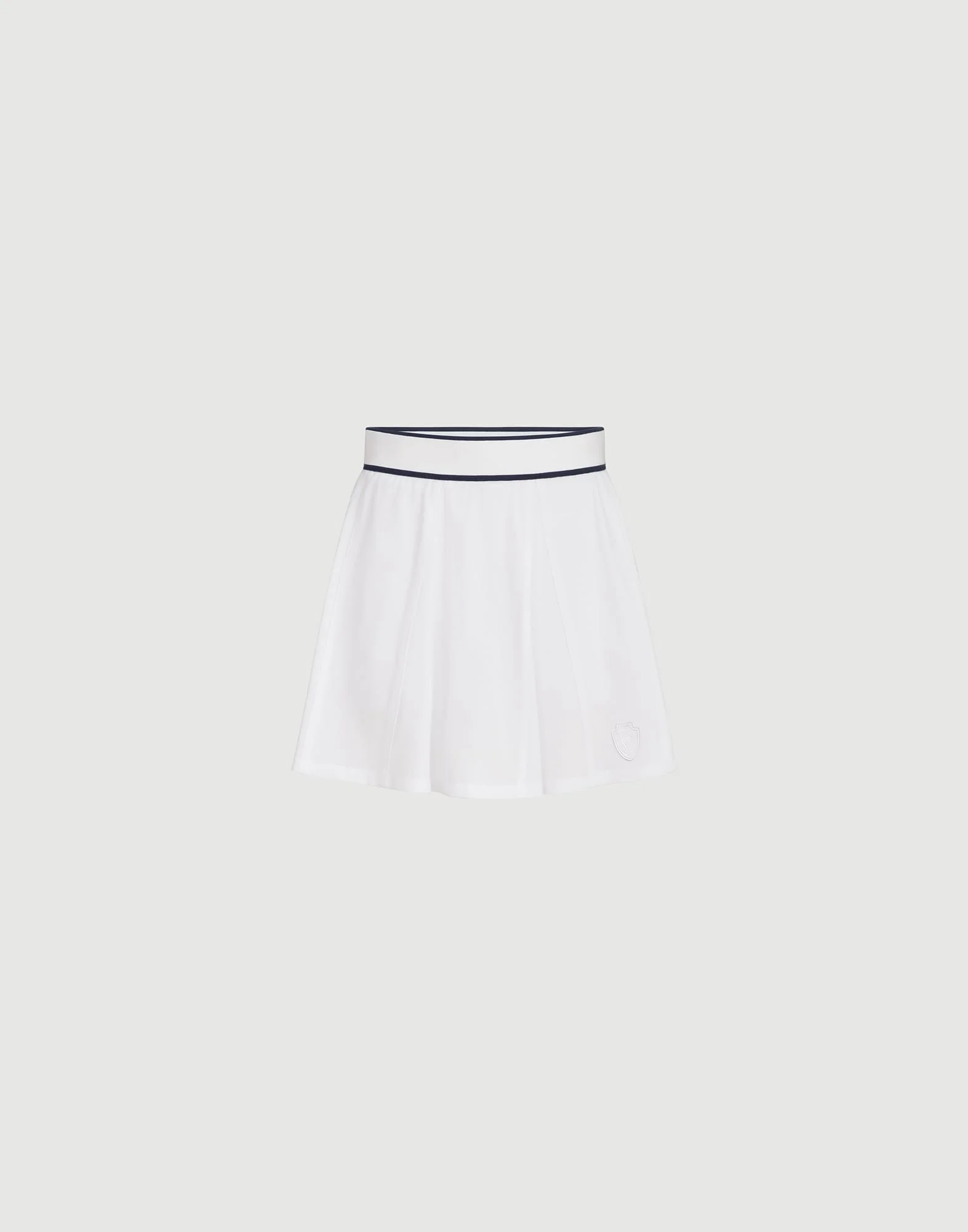 Stretch cotton piqué mini skirt with logo - 1