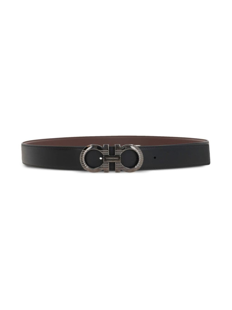 FERRAGAMO Gancini-buckle leather belt outlook