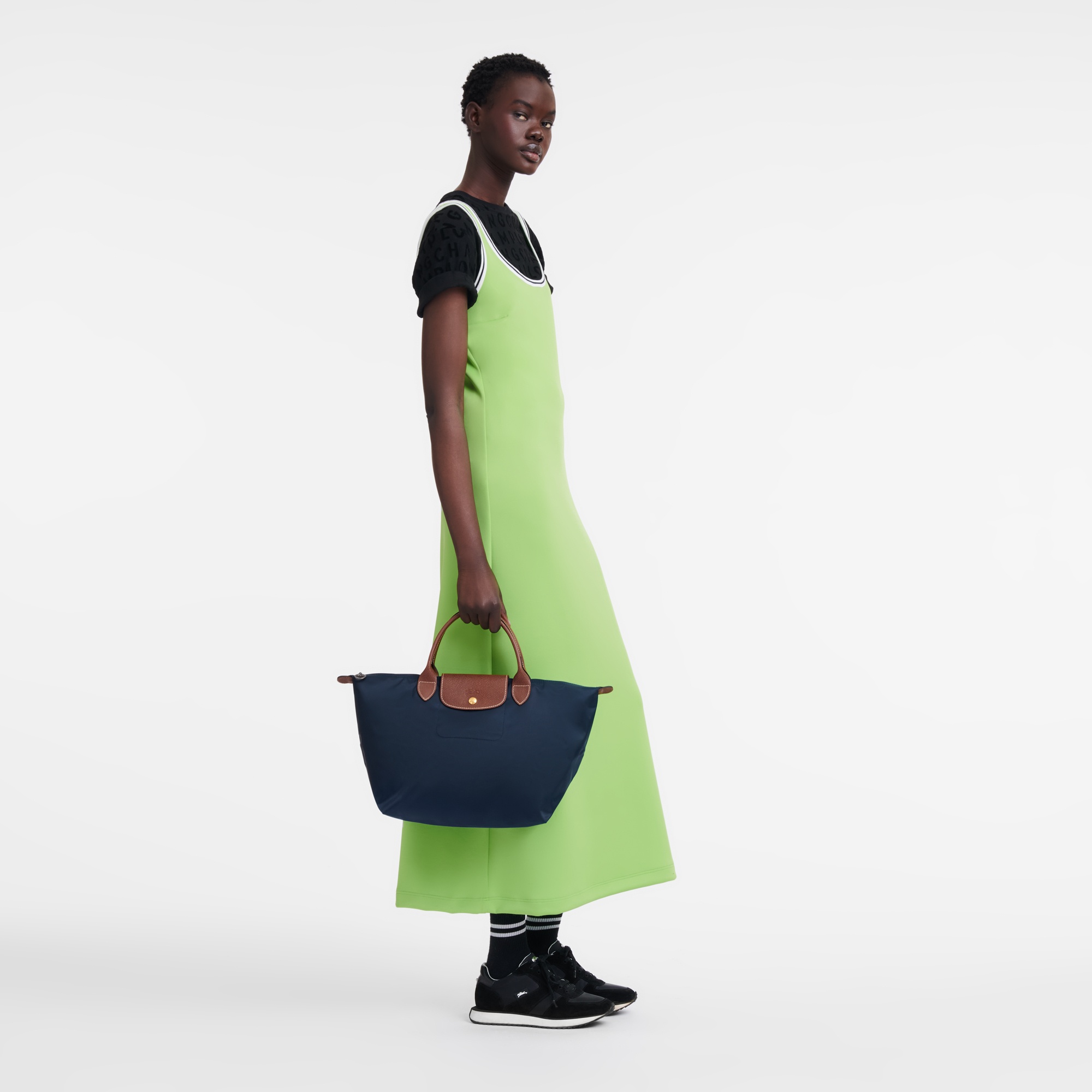 Le Pliage Original M Handbag Navy - Recycled canvas - 2