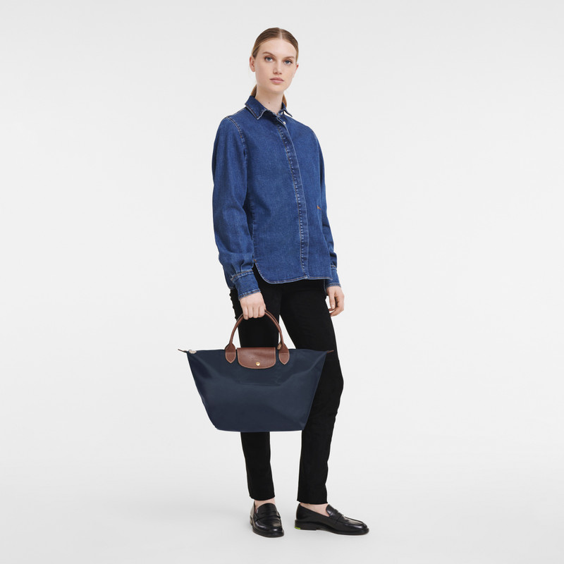 Longchamp Le Pliage Original M Handbag Navy - Recycled canvas outlook
