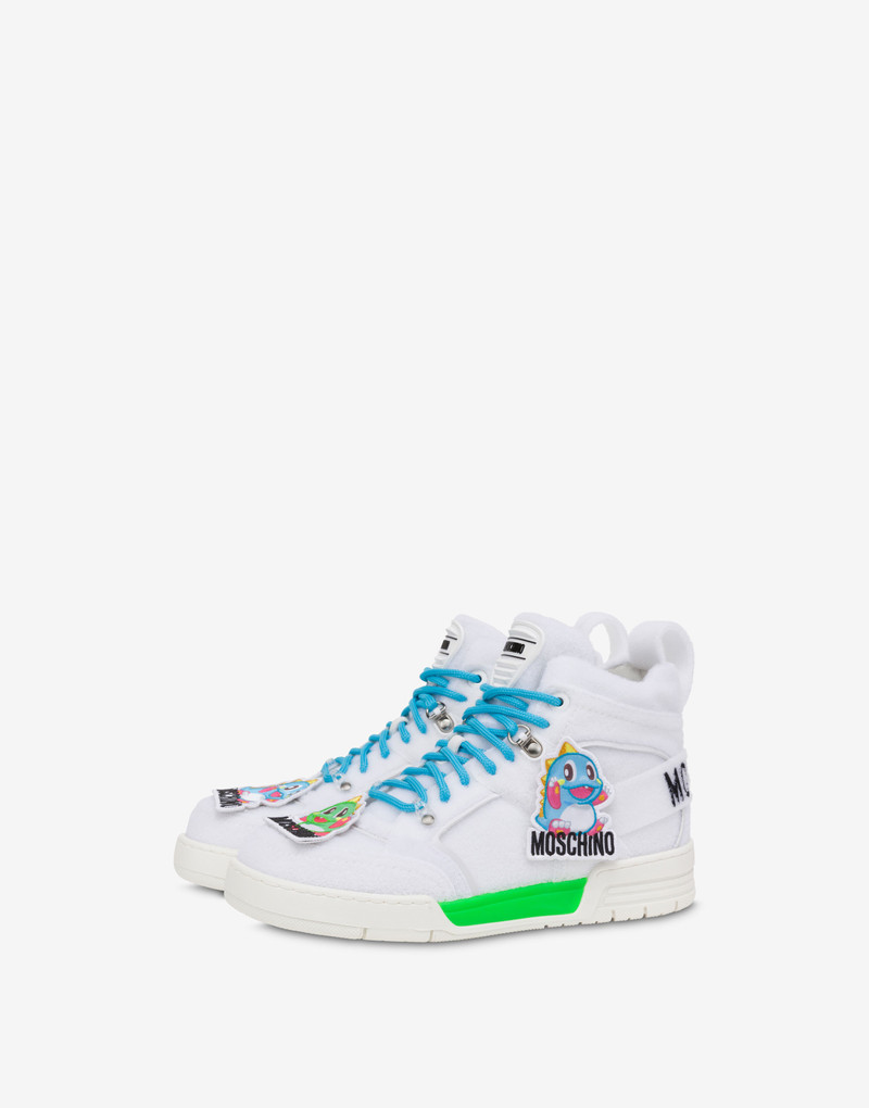 Moschino CHINESE NEW YEAR STREETBALL HIGH-TOP SNEAKERS outlook