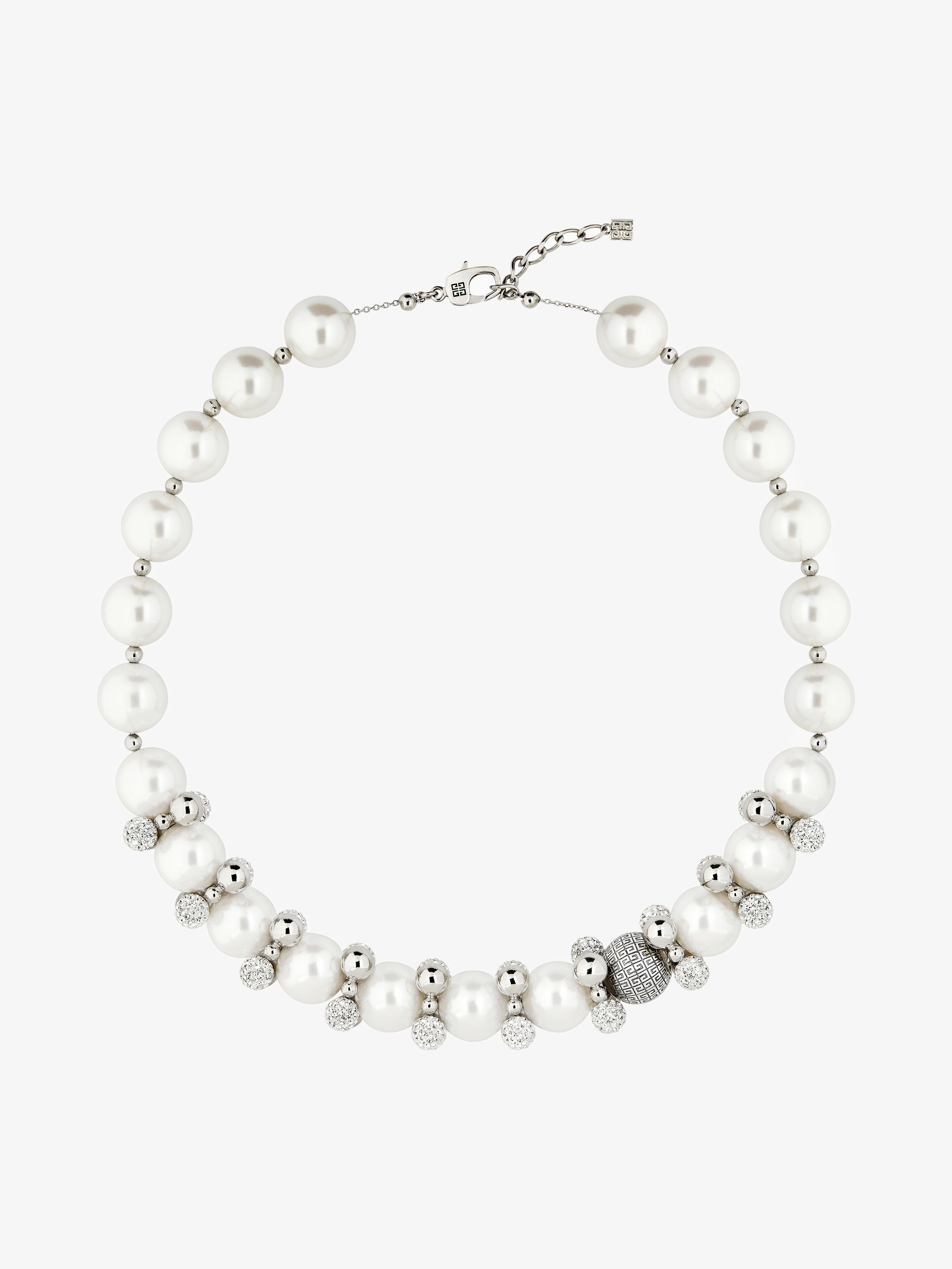 4G PEARL NECKLACE WITH CRYSTALS - 1
