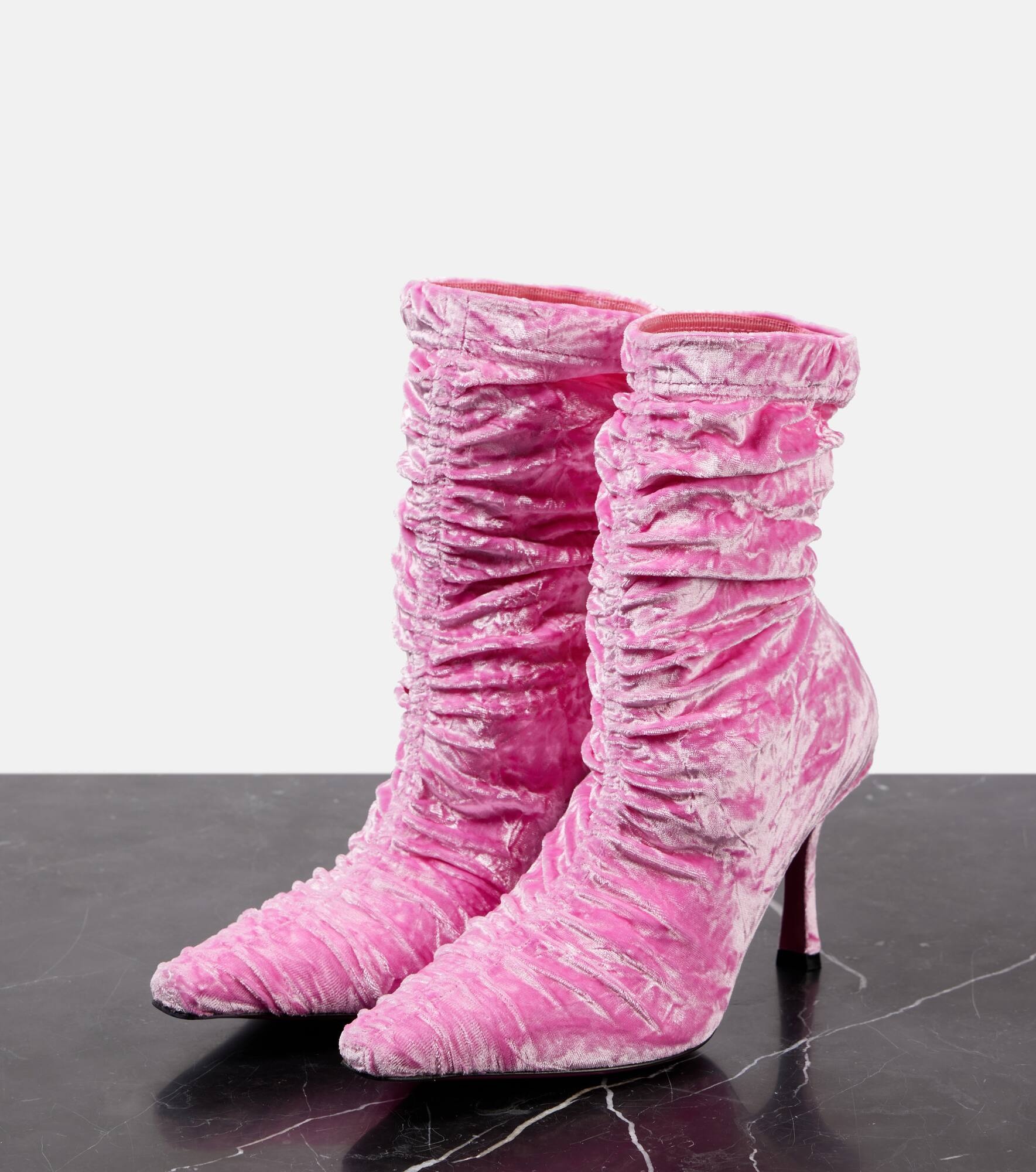 Lotta 85 crushed velvet ankle boots - 4