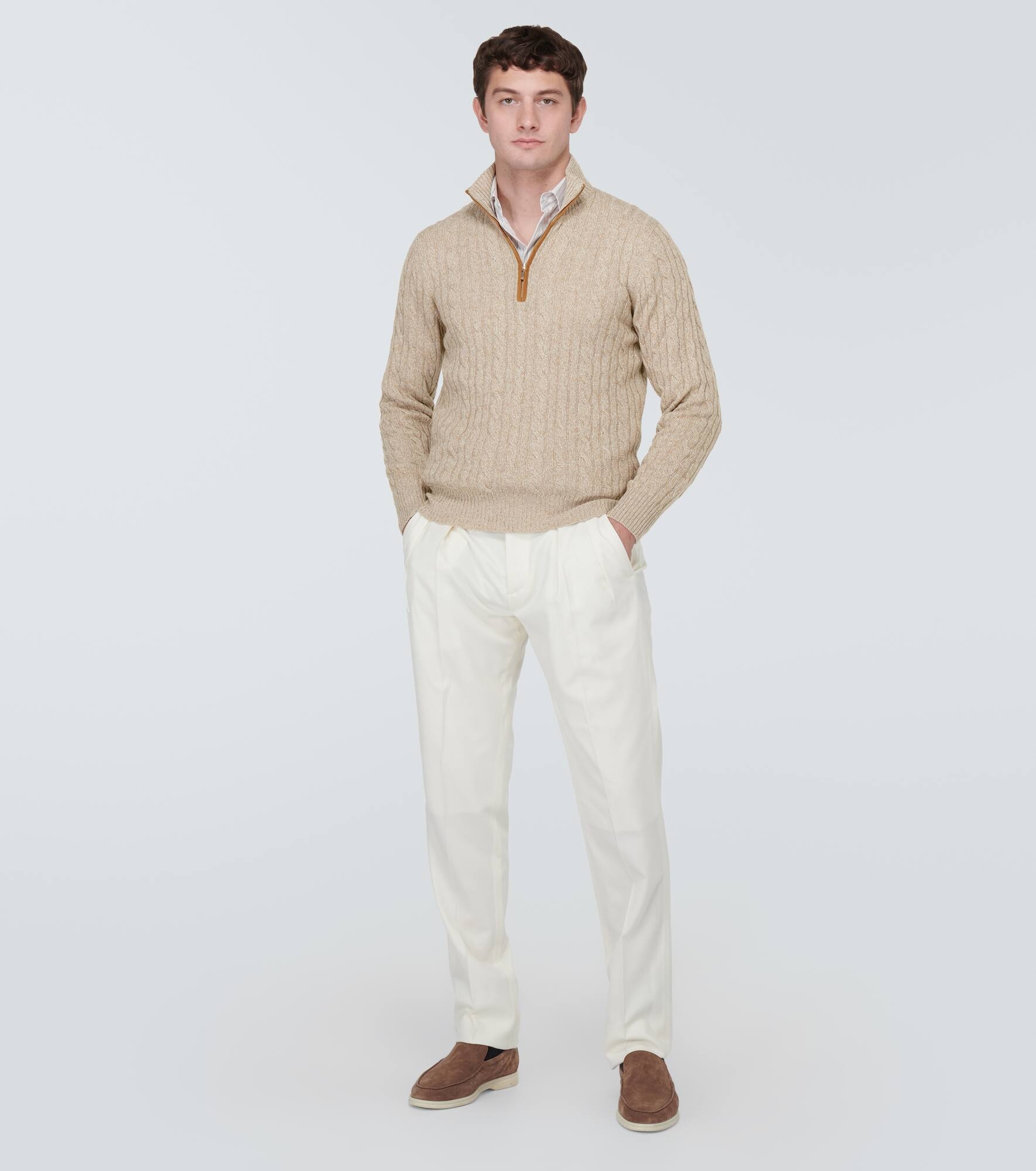 Mezzocollo cable-knit cashmere sweater - 2