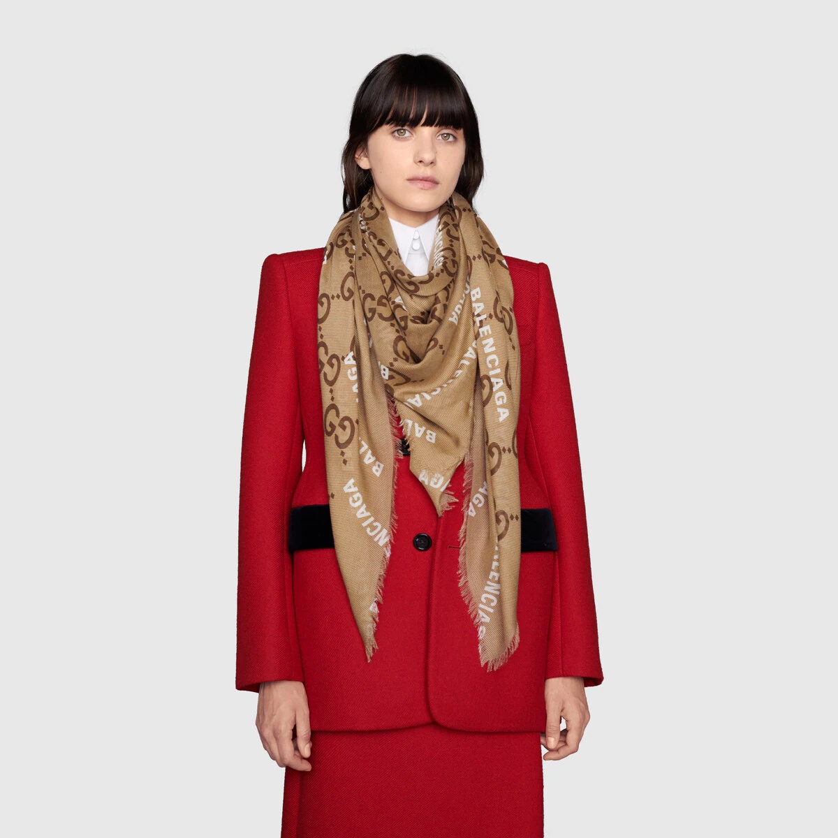 The Hacker Project maxi GG print silk shawl - 4