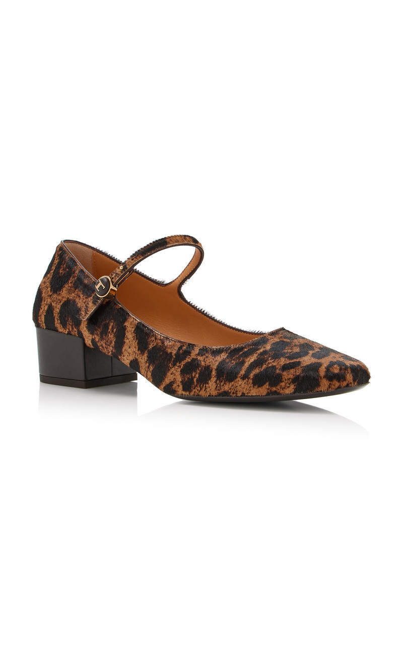 Leopard-Print Pony Hair Mary Jane Pumps animal 4