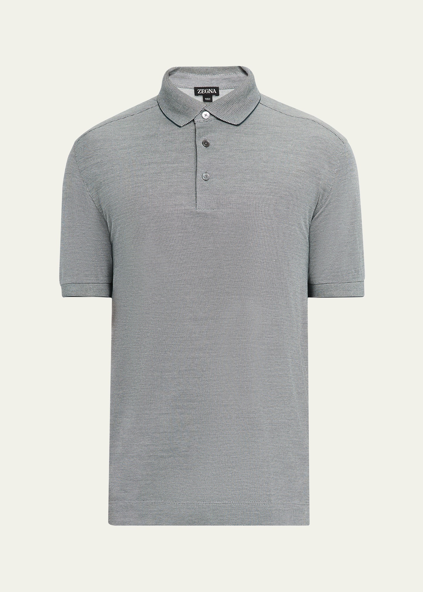 Men's Cotton and Silk Polo Shirt - 1