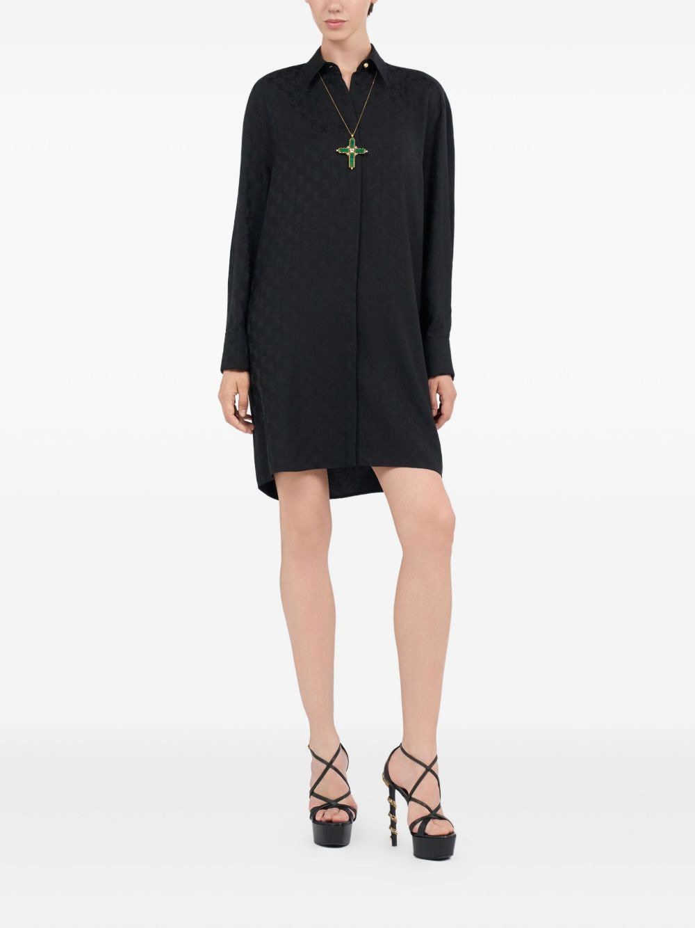 long-sleeve shirt dress - 2
