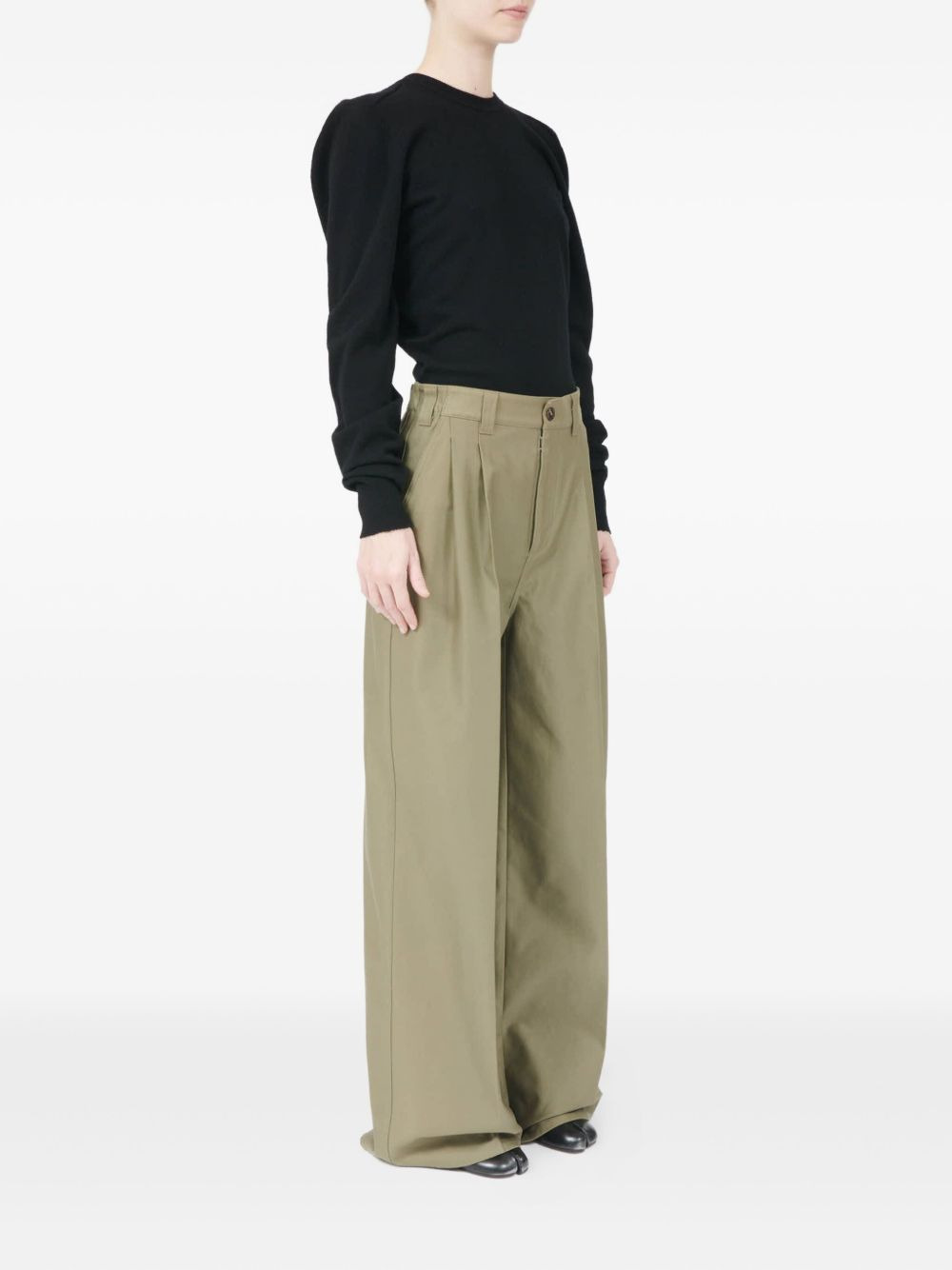 pleated straight trousers - 3