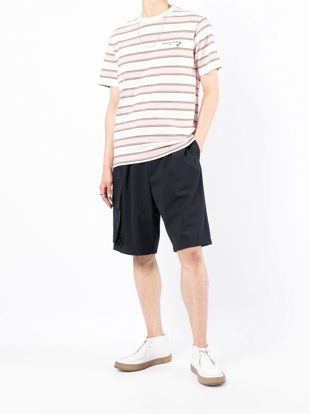 stripe-print logo T-shirt - 2