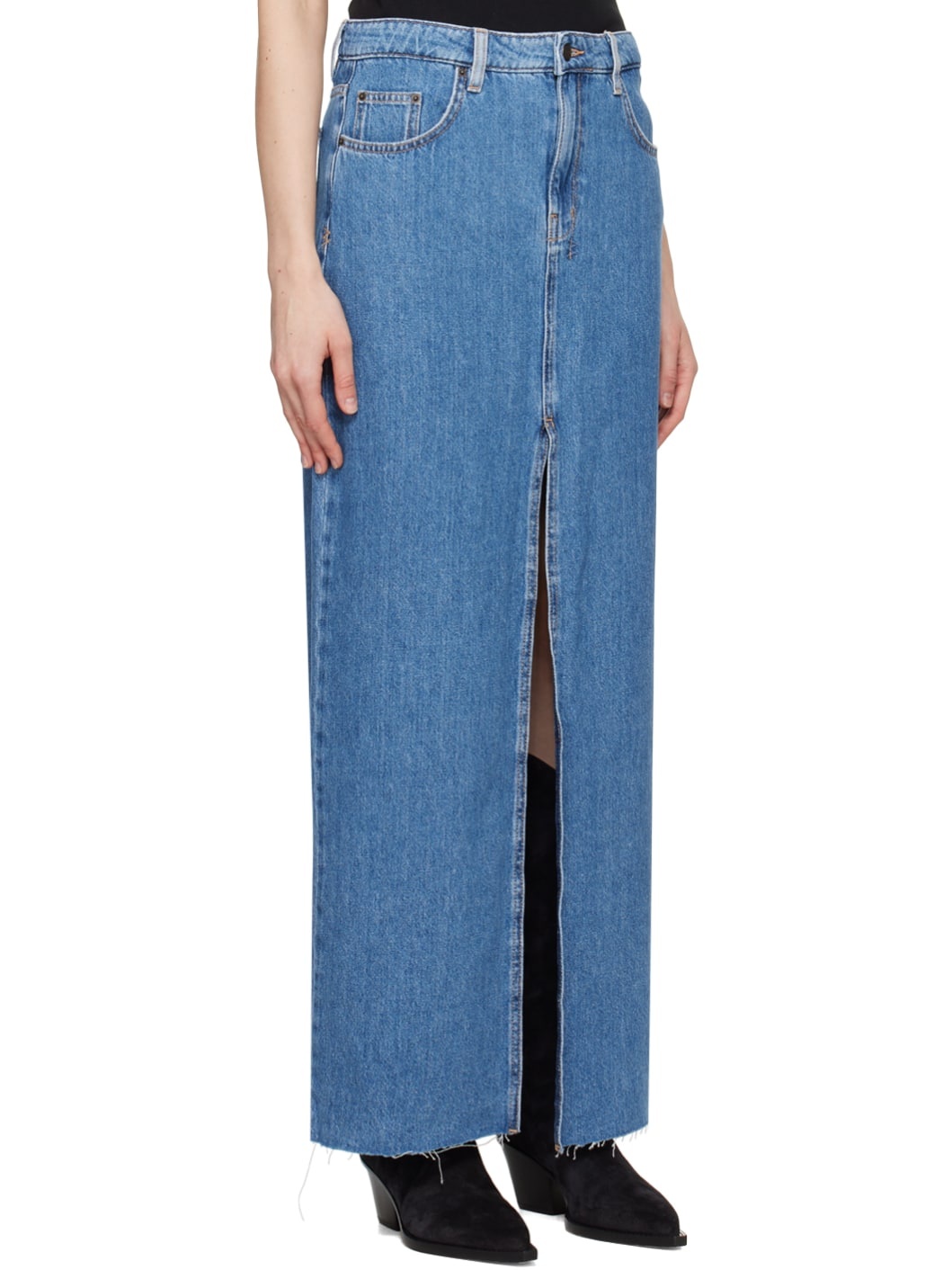Blue Kara Denim Maxi Skirt - 2