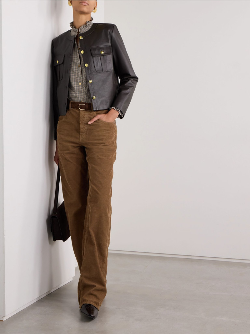 NILI LOTAN Kitra leather jacket Brown outlook