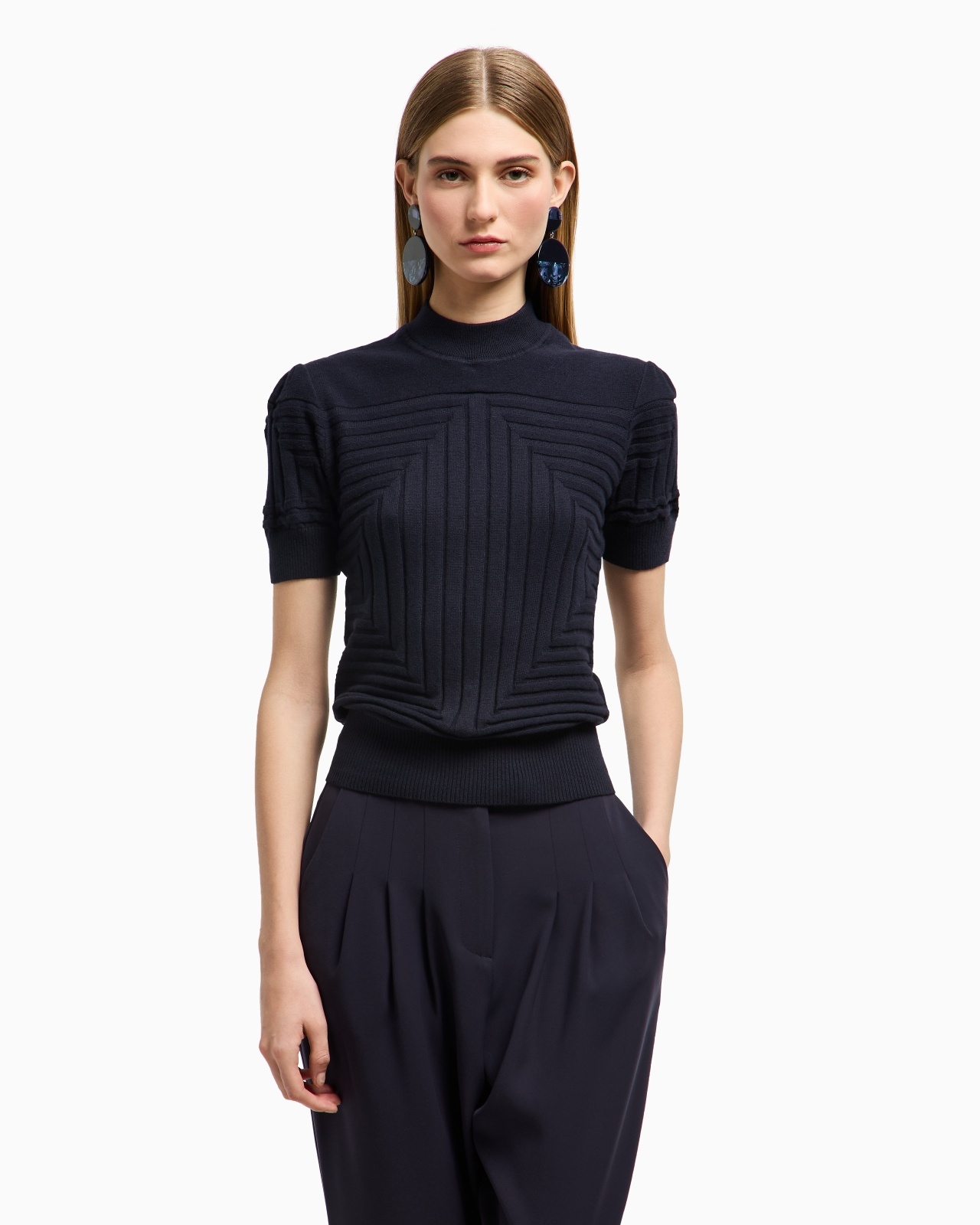 JUMPER WITH RIBBED AND PLAIN-AND-PURL KNIT - 2