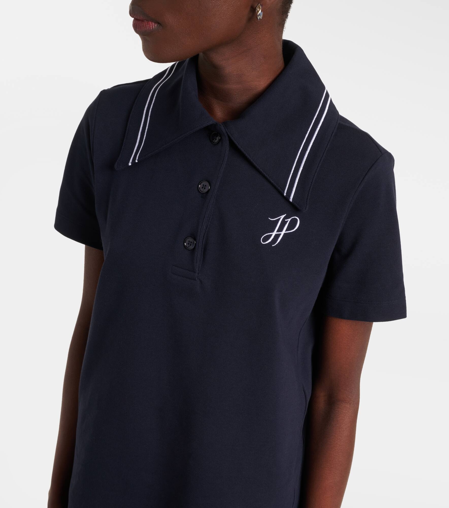 Logo cotton piqué polo dress - 4