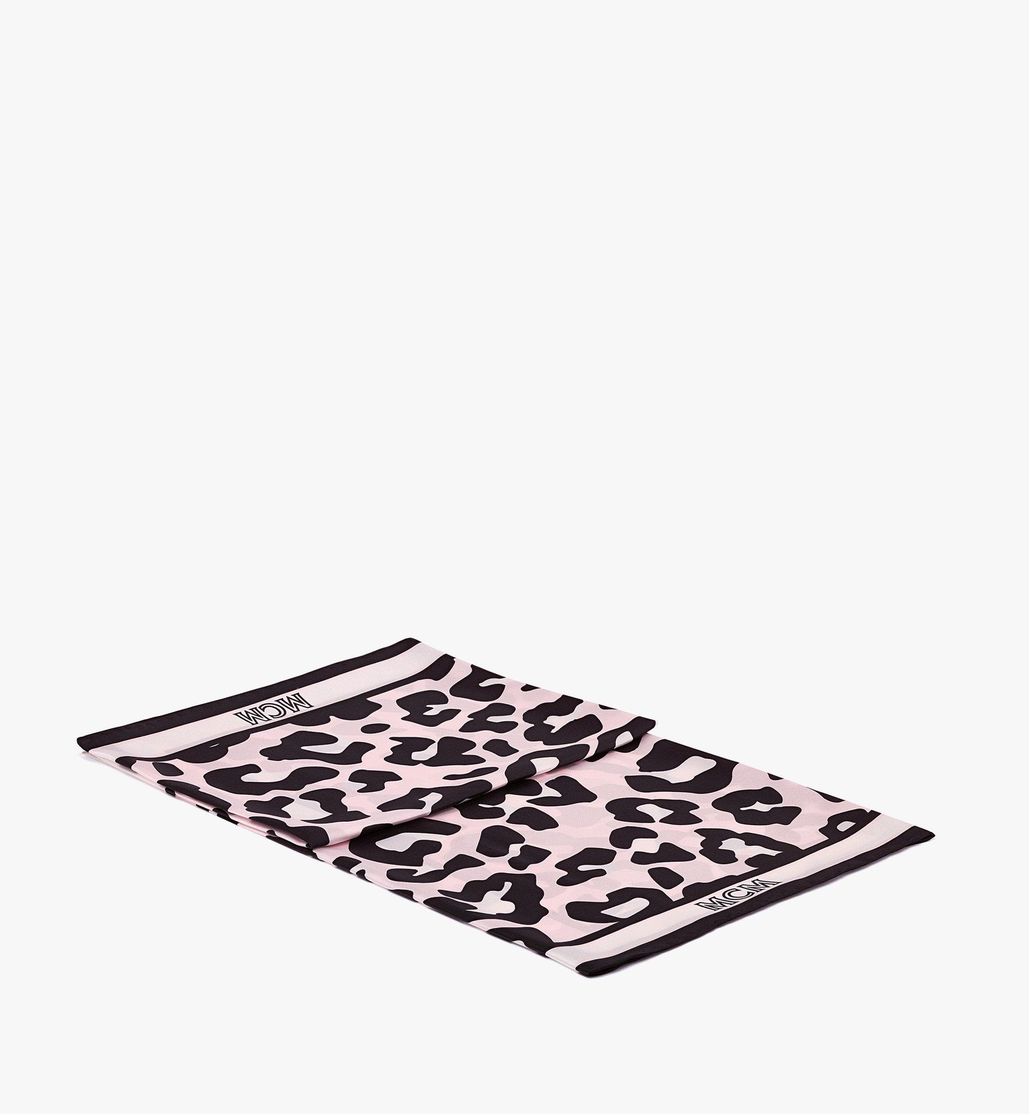 Leopard Print Logo Silk Scarf - 2