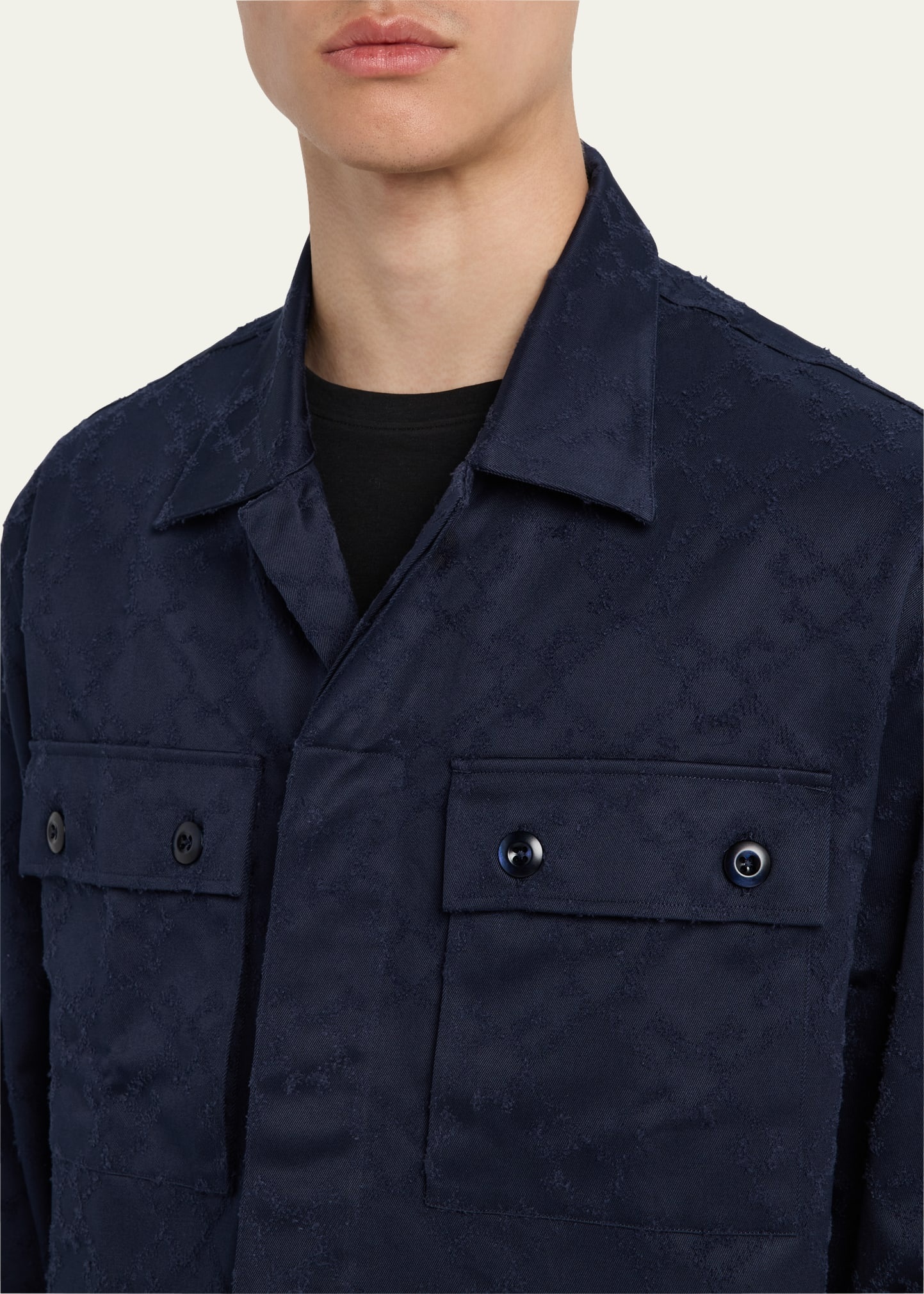 Men's Monogram Jacquard Button-Down Shirt - 5