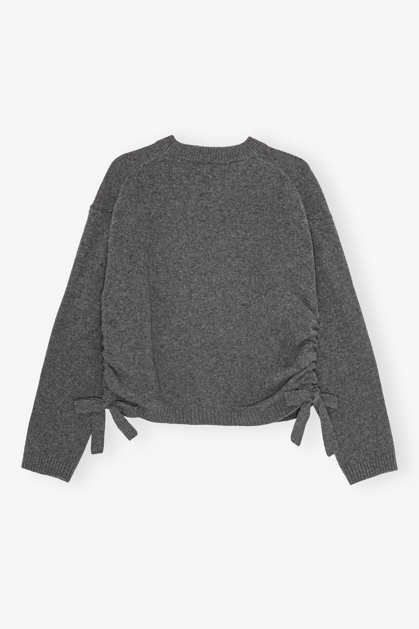 DARK GREY MIXED WOOL OVERSIZED JUMPER - 2