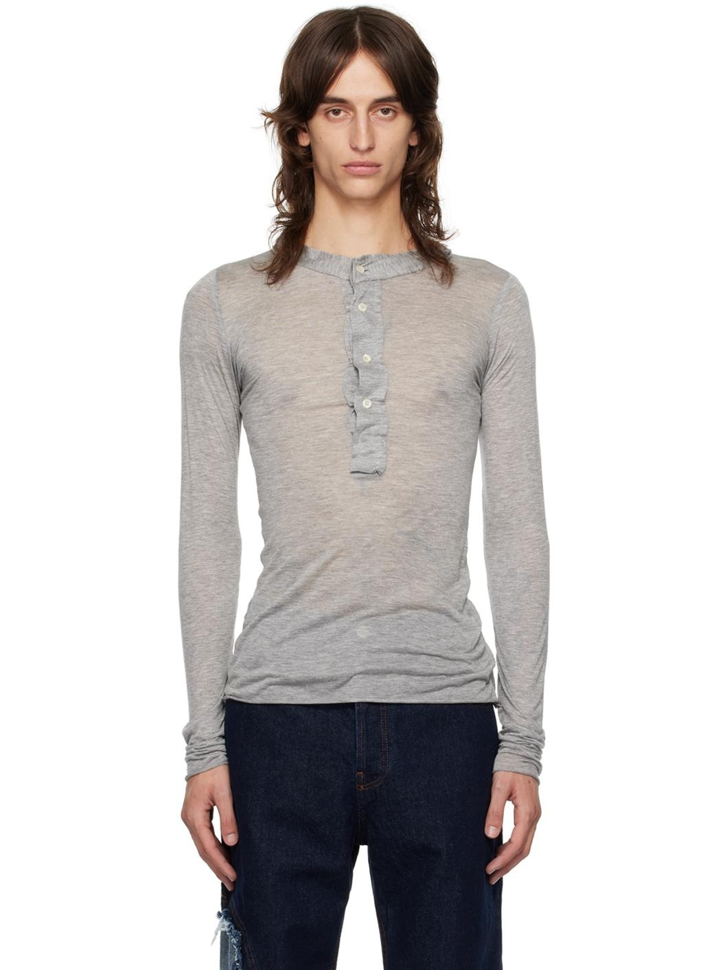 Gray Raw Stack Henley - 1