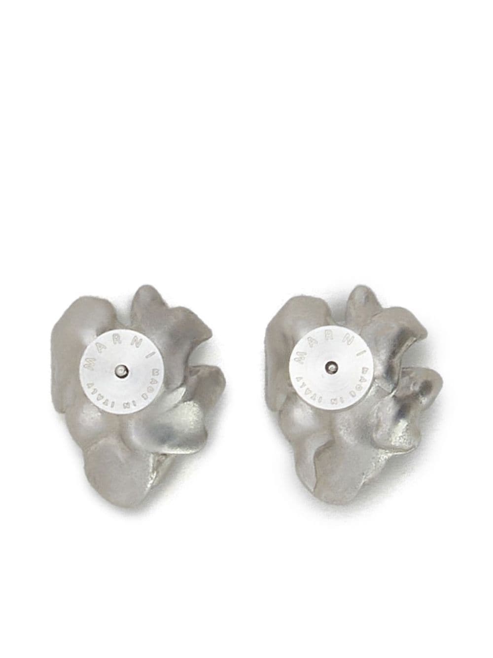 crystal-embellished flower stud earrings - 2