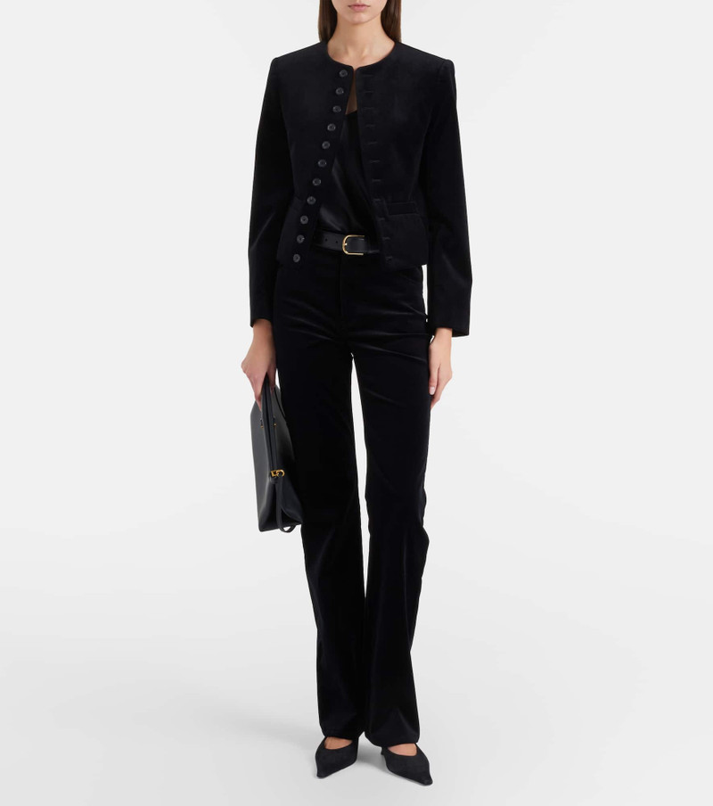 NILI LOTAN Joan cotton velvet straight pants outlook