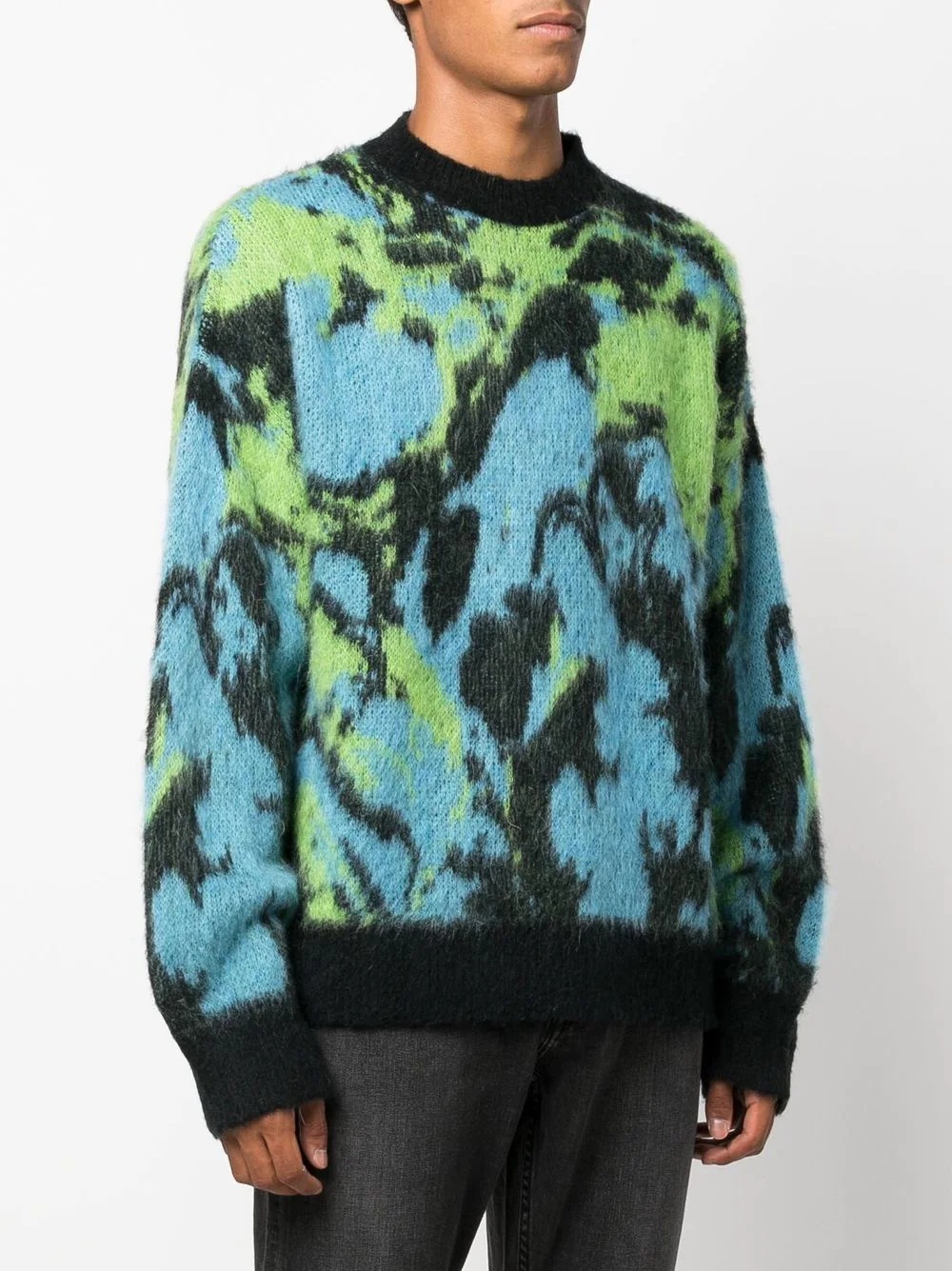 abstract print crew-neck jumper - 3