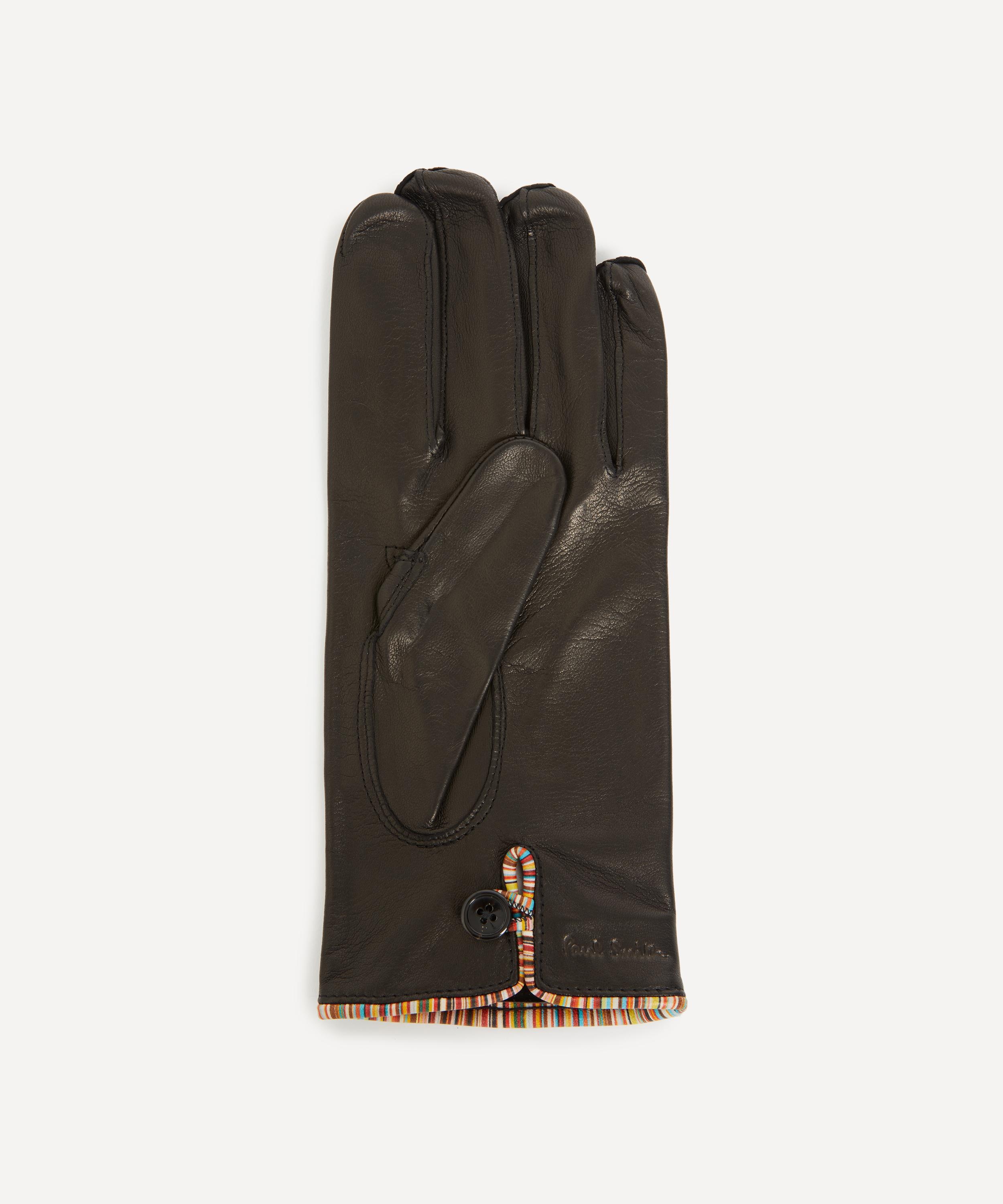 Signature Stripe Leather Gloves - 2