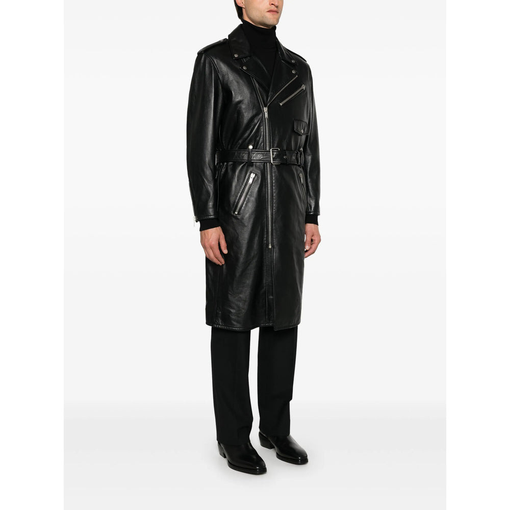 Saint Laurent Black Coats - Leather Coats Men - 4