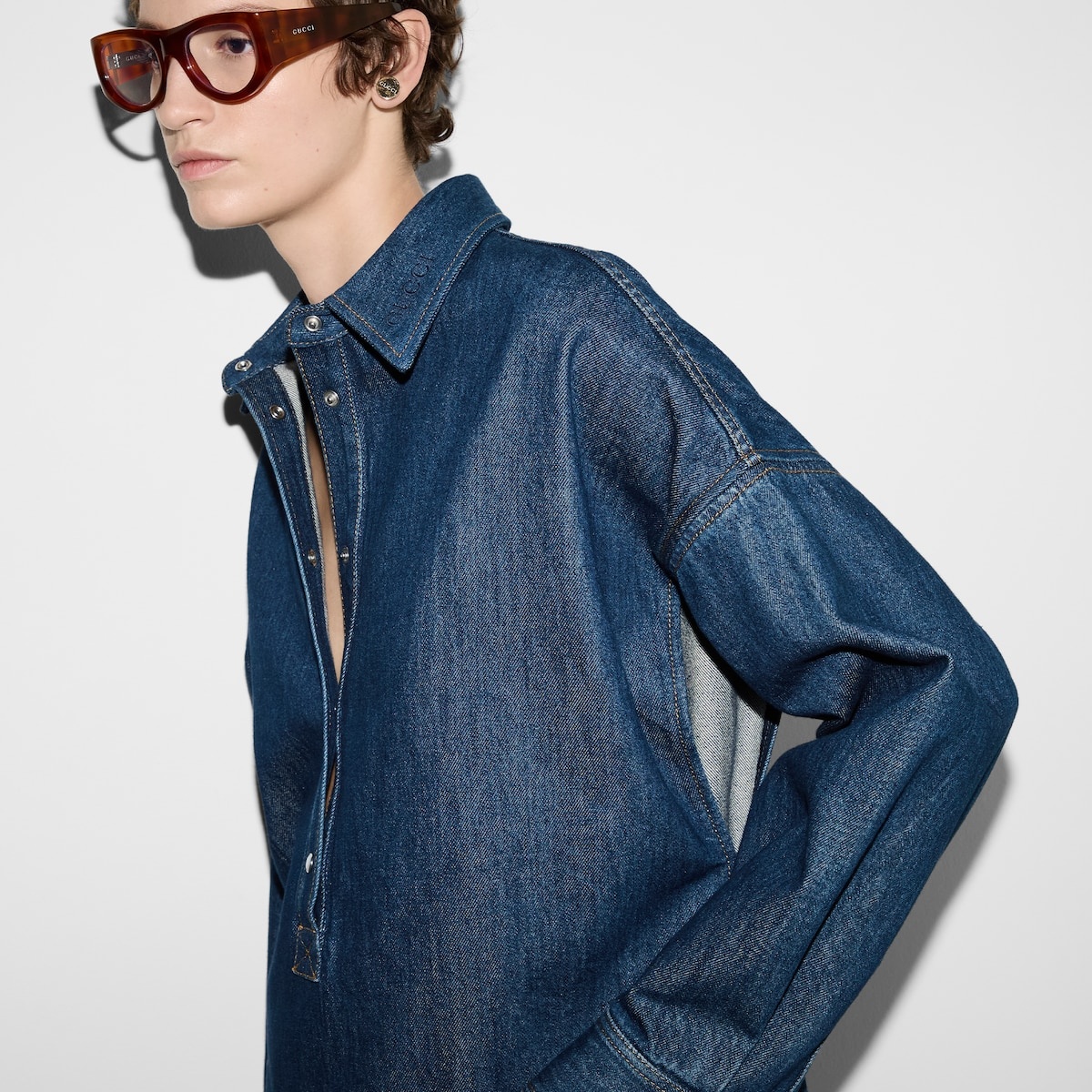 Embroidered denim shirt - 5