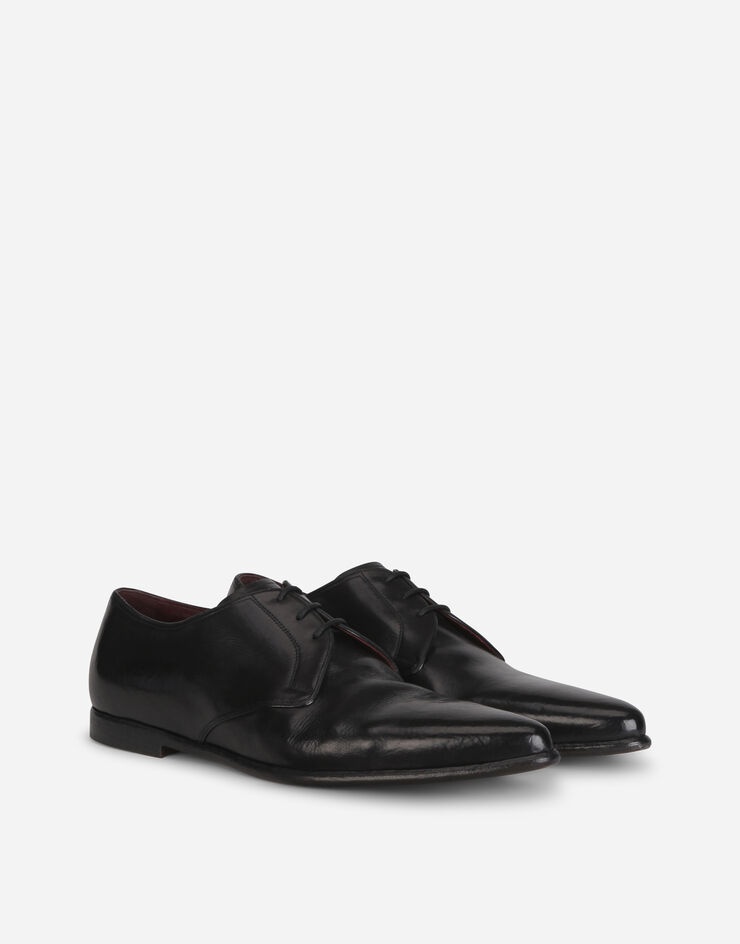 Vintage-effect calfskin derby shoes - 2