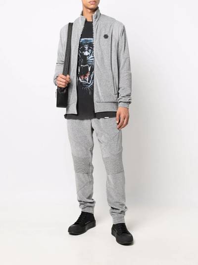 PHILIPP PLEIN zip-through velour tracksuit outlook