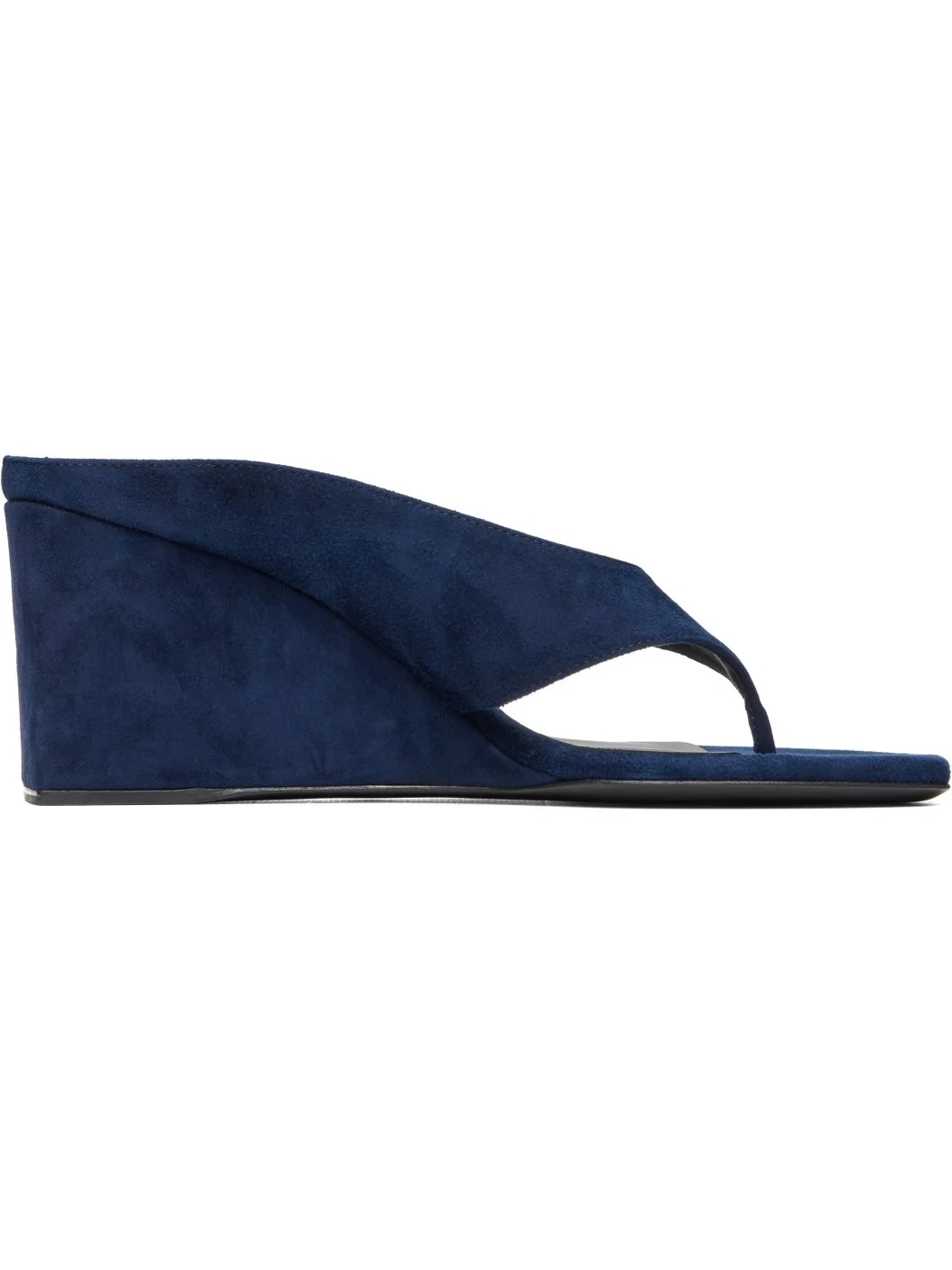 Navy Cube Thong Mule Heeled Sandals - 1