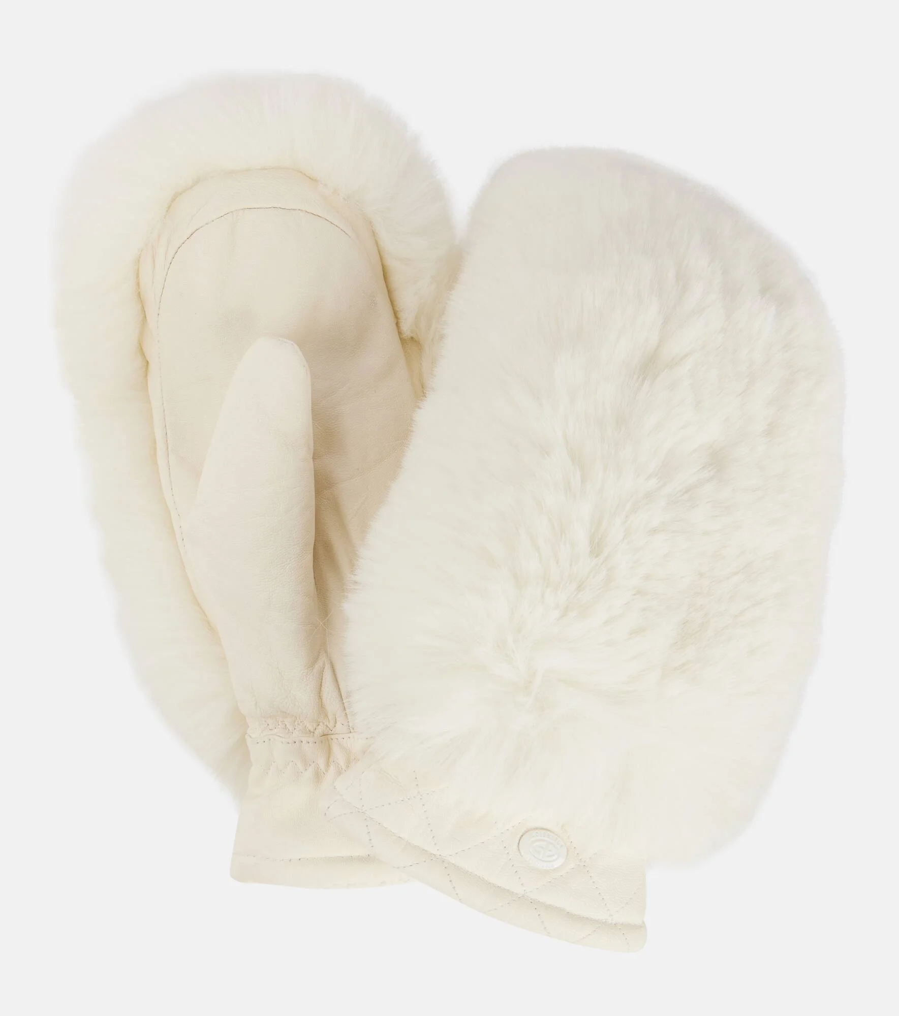 Hill faux fur-trimmed leather ski mittens - 1